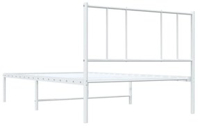 Estrutura de cama com cabeceira 80x200 cm metal branco