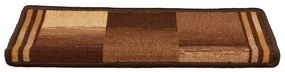 Tapetes de escada autoadesivos 15 pcs 65x21x4 cm castanho