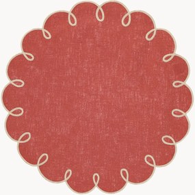 Individual de mesa redondo com bordado Lisboa