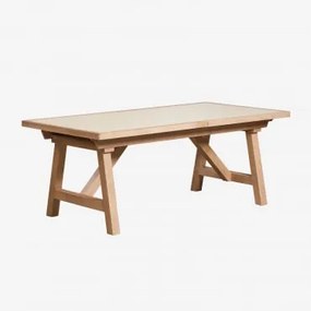 Mesa De Jardim Retangular Extensível 200-260-320x100 Cm Em Madeira De Acácia Dubai Tapioca Bege - Sklum