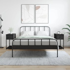vidaXL Mesas de cabeceira 2pcs 30x60x60 cm derivados de madeira preto