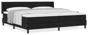 Cama Box com cabeceira Preto 200 x 200 cm Tecido e Espuma