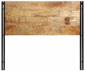 Cabeceira de cama 120 cm madeira de mangueira maciça e ferro