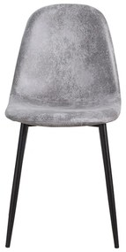 Cadeira Black Teok Couro Sintético Vintage - Cinza claro