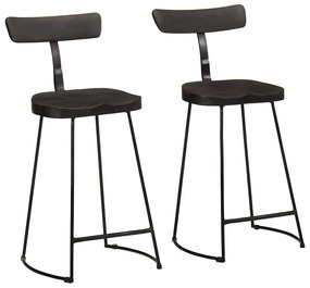 Bancos de bar 2 pcs 49x43x88 cm madeira de mangueira maciça