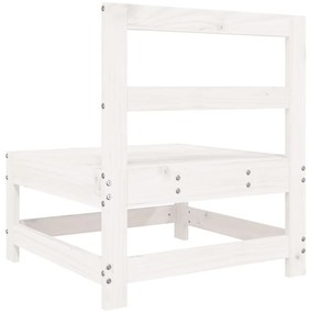 Sofás de centro para jardim 2 pcs madeira pinho maciça branco