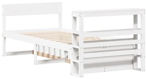 Cama sem colchão 90x190 cm madeira de pinho maciça branco