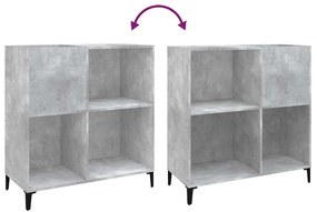 Armário p/ discos 84,5x38x89 cm derivados madeira cinza-cimento