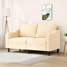 vidaXL Sofá de 2 lugares tecido 140 cm cor creme