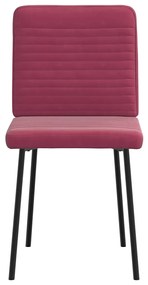 Cadeiras de jantar 4 pcs veludo vermelho tinto
