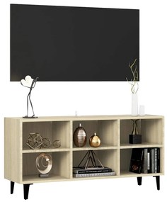 Móvel de TV pernas em metal 103,5x30x50 cm cor carvalho sonoma