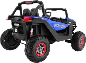 Buggy elétrico para Crianças 24V 4x4 2 Lugares SuperStar Rodas de EVA, Assento de couro Azul