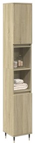 vidaXL Armário WC 30x30x190 cm derivados de madeira carvalho sonoma