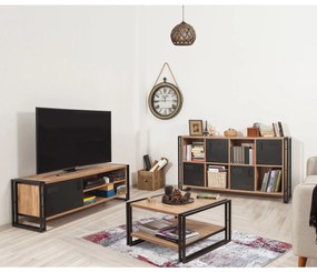 Conjunto de Mobiliário de Sala de Estar Cosmo – Pinho Atlântico Preto