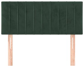 Cabeceira de cama veludo 80x5x78/88 cm verde-escuro