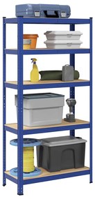 VidaXL 5-Layer Storage Shelf Blue Steel&Madeira de engenharia
