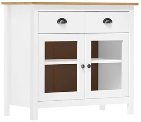 vidaXL Aparador Hill 90x40x80 cm madeira de pinho maciça branco