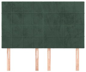 Cabeceira de cama 4 pcs veludo 72x5x78/88 cm verde-escuro