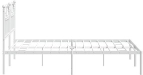 Estrutura de cama com cabeceira 140x200 cm metal branco