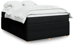 vidaXL Cama com molas/colchão 160x200 cm tecido preto