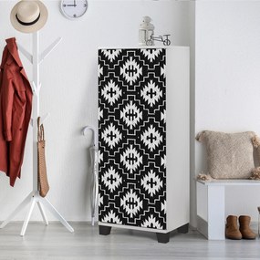 Móvel de Calçado Filinta – Branco/Preto – 50x127x38 cm