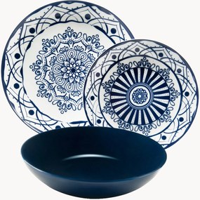 Conjunto de loiça Boheme Blue, 6 pessoas, conjunto de 18