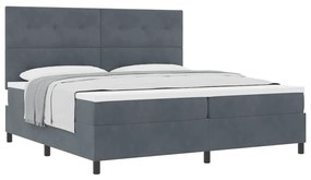 Cama Box Spring com Colchão VidaXL Cinza Escuro 200x200 cm Veludo