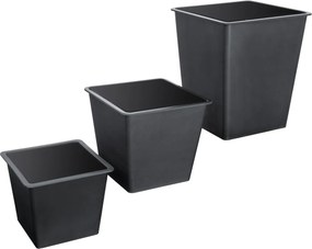 Conjunto de 3 vasos de flores em Polyrattan cinzento