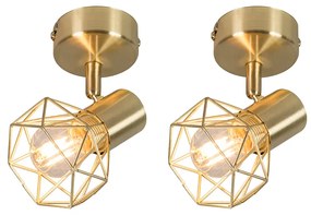 Conjunto de 2 focos Art Deco em latão giratórios e inclináveis - Mosh