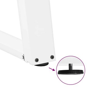 Pés de mesa de jantar em forma de U, 2 peças, branco, 70 x (72-73) cm,