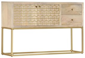 Aparador 120x30x75 cm madeira de mangueira maciça dourado