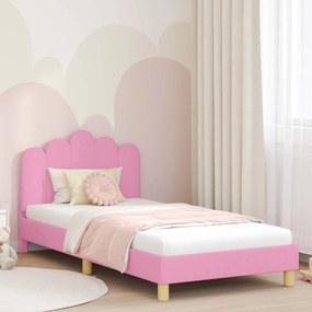 vidaXL Estrutura de Cama para Criança com Cabeceira Rosa 90 x 200 cm