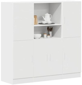 vidaXL 3 pcs armário de cozinha conjunto derivados de madeira branco