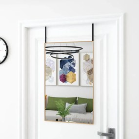 vidaXL Espelho para porta 50x80 cm vidro e alumínio dourado