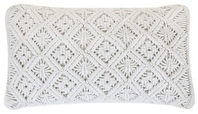Conjunto de 2 almofadas decorativas em macramé de algodão branco 30 x 50 cm ALATEPE Beliani