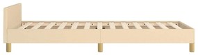 Estrutura cama c/ cabeceira sem colchão tecido 90x200 cm creme