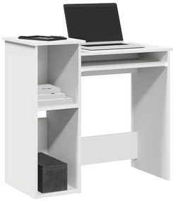 vidaXL Secretária com prateleiras 84x40x78 cm contraplacado branco
