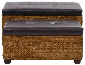 Conjunto de bancos 2 pcs erva marinha castanho