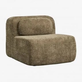 Módulo Central Para Sofá Modular Em Chenille Embalado A Vácuo Mérida Chenille Grossa Verde Sálvia - Sklum