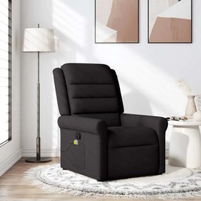 vidaXL Poltrona de massagens reclinável tecido preto