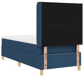 Cama Box com Colchão e LED Azul 90x200 cm em Tecido
