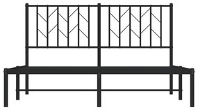 Estrutura de cama com cabeceira 140x200 cm metal preto