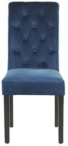 Conjunto de 2 cadeiras em veludo azul VELVA II Beliani