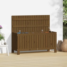 823832 vidaXL Caixa de arrumação jardim 108x42,5x54 pinho maciço castanho-mel