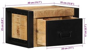 Mesa de cabeceira 40x35x25 cm madeira maciça manga áspera