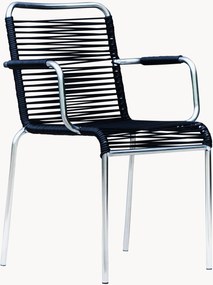 Cadeiras de braços artesanais empilháveis para jardim Mya Spaghetti, conjunto de 4