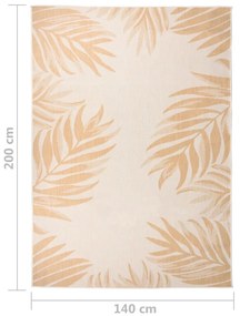 Tapete de tecido plano para exterior 140x200 cm padrão folhas