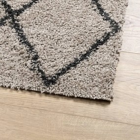 Tapete shaggy de pelo alto PAMPLONA 120x170 cm bege e antracite
