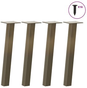 vidaXL Pés para mesa de centro 4 peças aço natural 42 cm aço