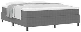 Cama Box com Colchão - Cinza Claro, Super King, Tecido de Cotele